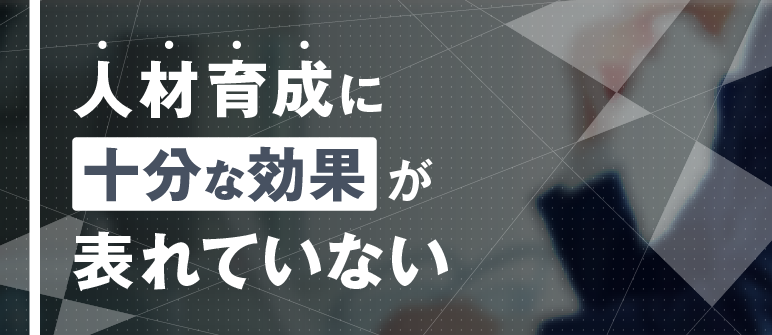 人材育成に十分な効果が表れていない｜教育体系の構築