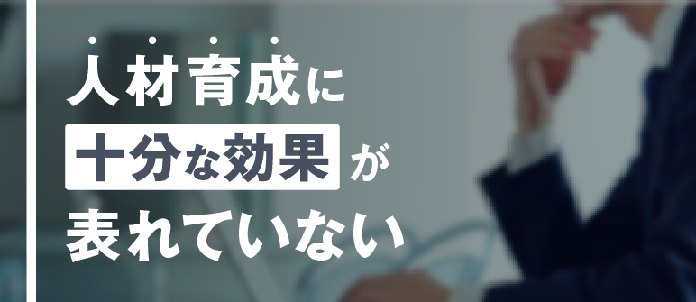 人材育成に十分な効果が表れていない|教育体系の構築