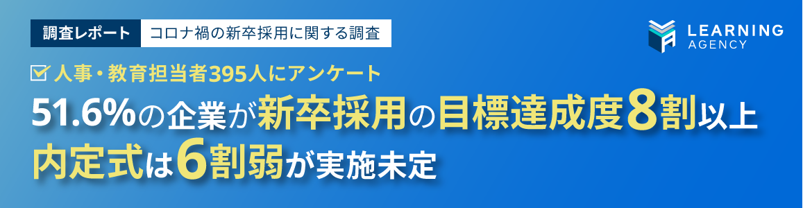 【コロナ禍の新卒採用に関する調査】51.6%の企業が新卒採用の目標達成度8割以上 内定式は6割弱が実施未定