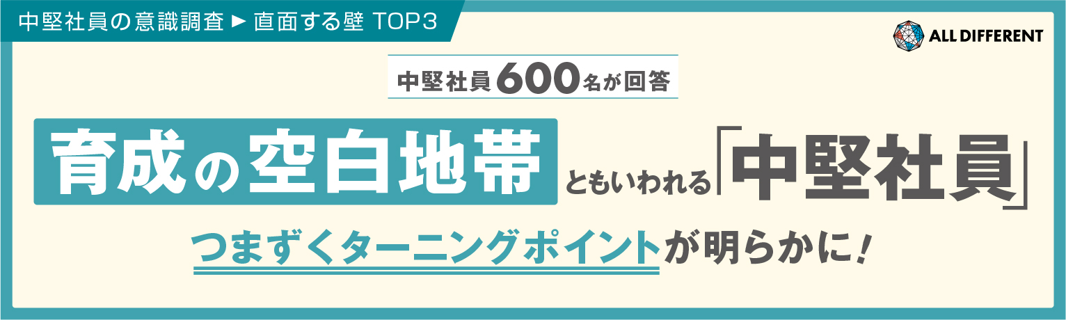 「育成の空白地帯」ともいわれる「中堅社員」600名が回答！ つまずくターニングポイントが明らかに！